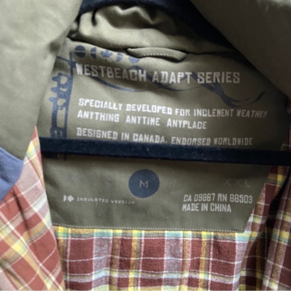 Westbeach khaki winter Adapt series hooded jacket Sz M - Picture 7 of 10